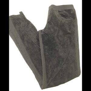 June 100% Leather Suede Panel Legging Pants 6